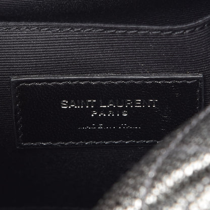 Saint Laurent Metallic Grain De Poudre Y Quilted Monogram Mini Loulou Camera Bag Gun Metal 6 of 7