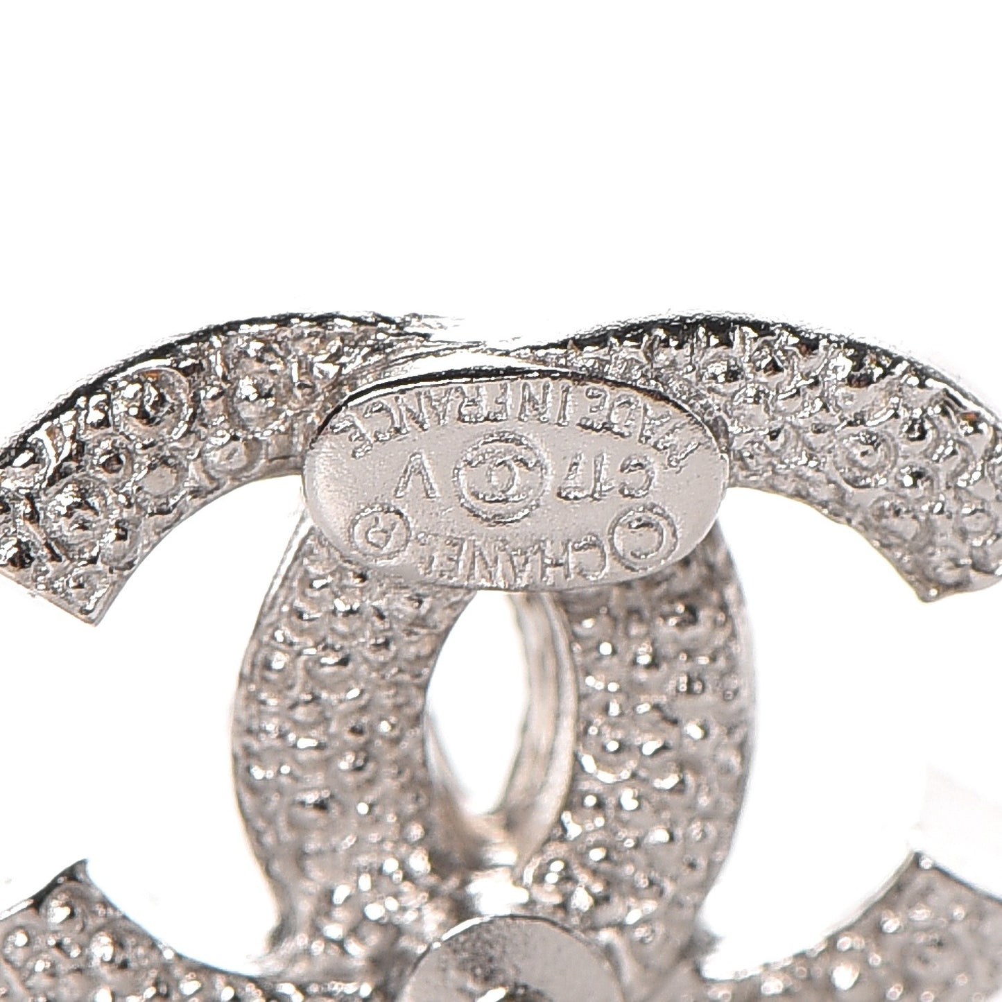 Crystal CC Earrings Silver