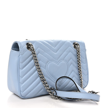 Gucci Calfskin Matelasse Small GG Marmont Shoulder Bag Porcelain Light Blue 3 of 10