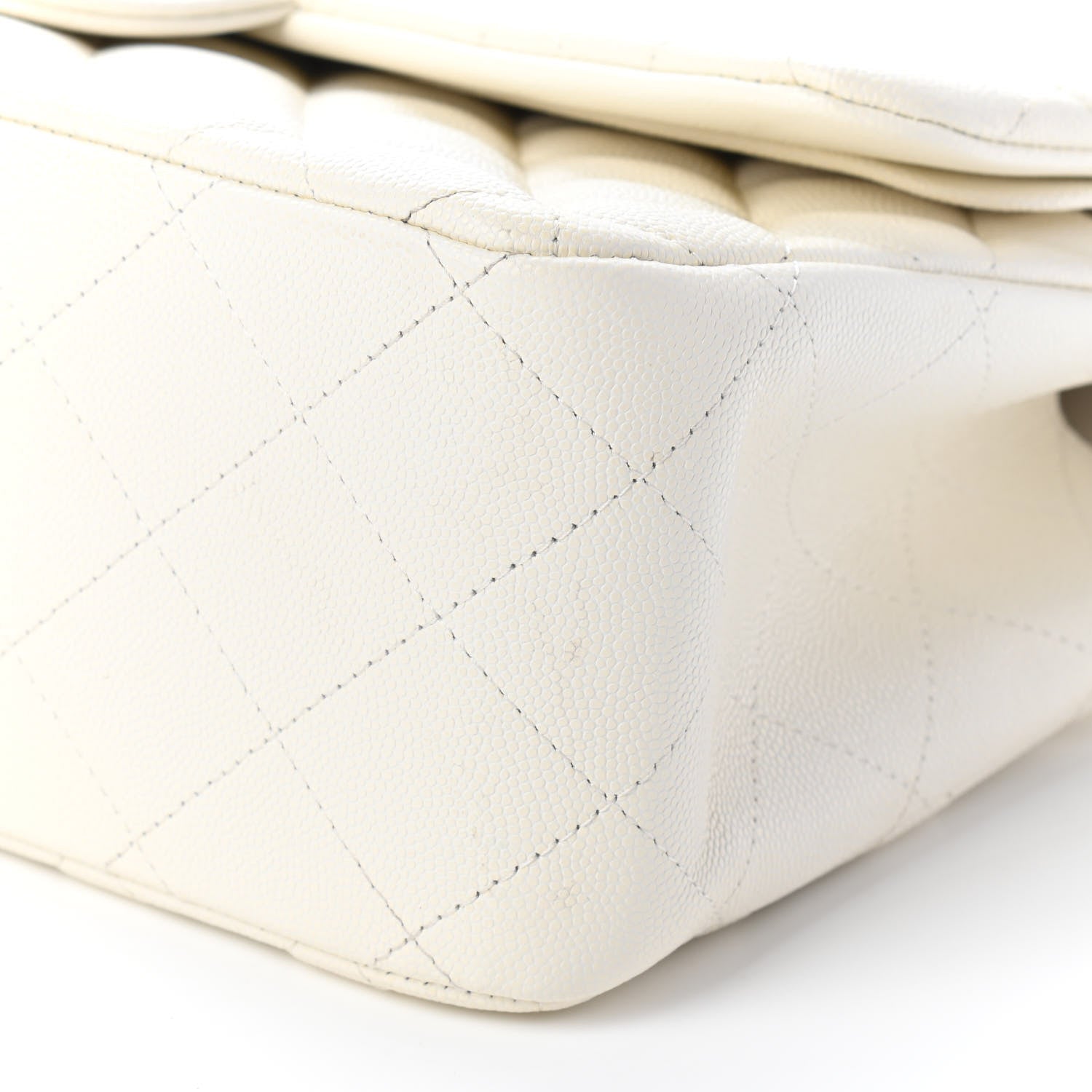 Chanel Caviar Quilted Jumbo Double Flap White 8 of 8
