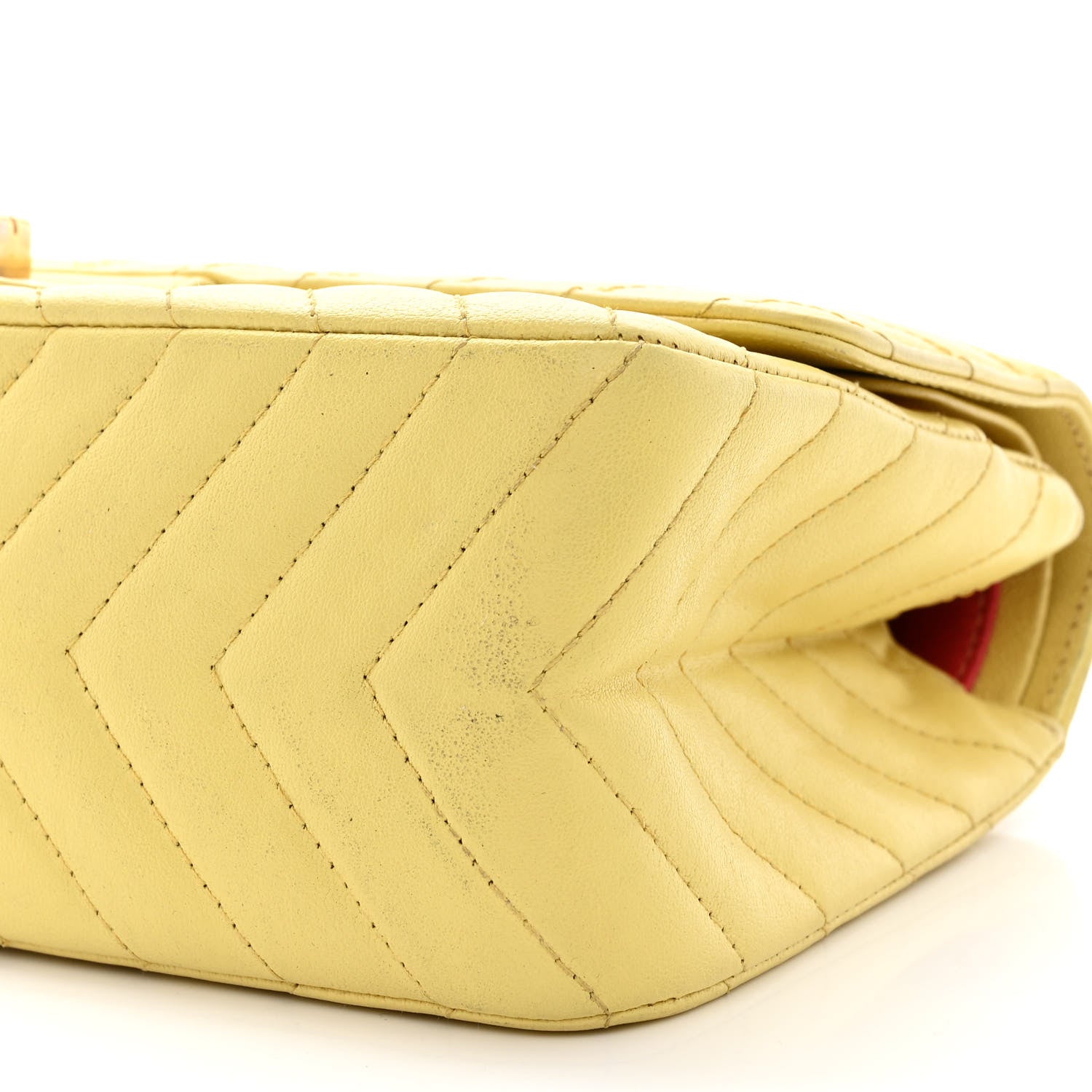 Chanel Sheepskin Chevron Quilted 2.55 Reissue 225 Flap Yellow 10 of 14