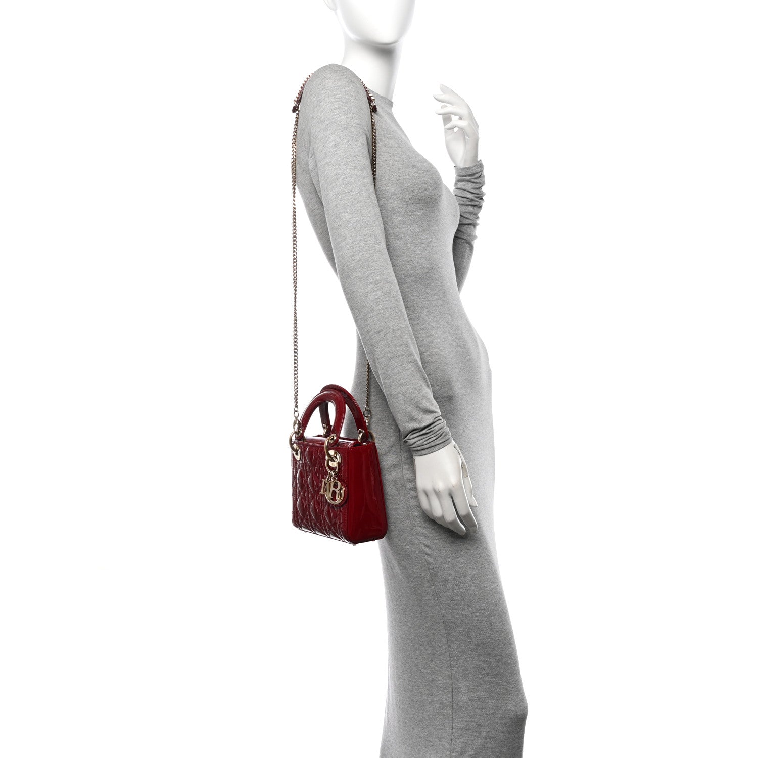 Christian Dior Patent Cannage Mini Lady Dior Red 2 of 10