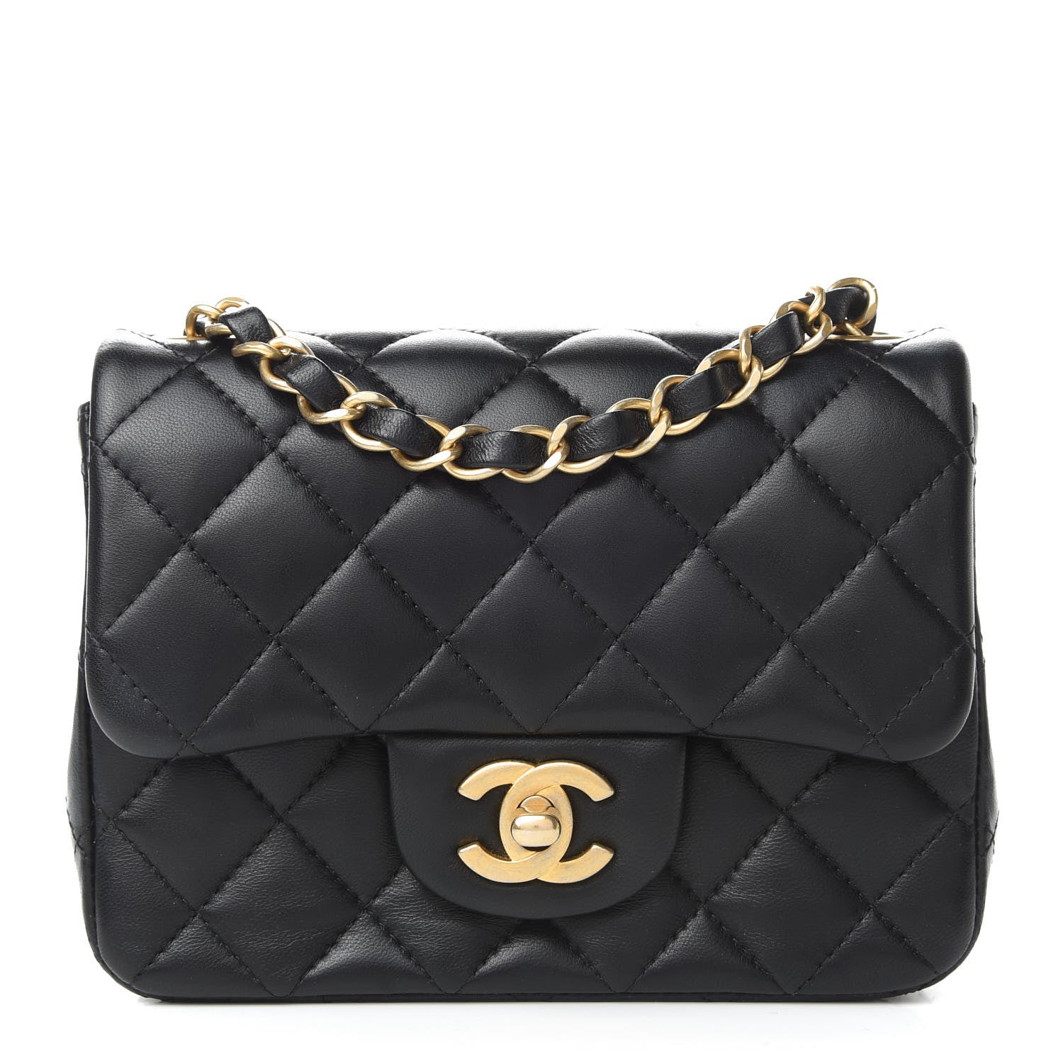 Chanel Lambskin Quilted Mini Square Flap Black 1 of 10