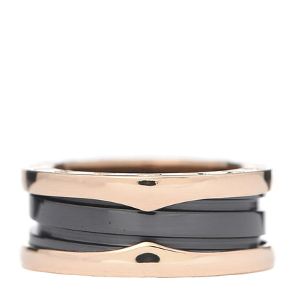 Bulgari 18K Rose Gold Black Ceramic B.Zero1 Two-Band Ring 50 5.25 1 of 8