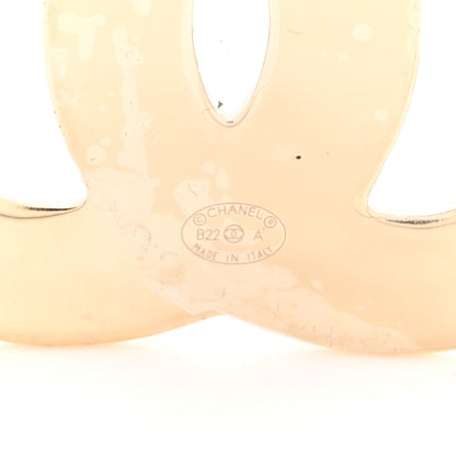 Chanel Metal Enamel CC Brooch White Light Gold 4 of 4