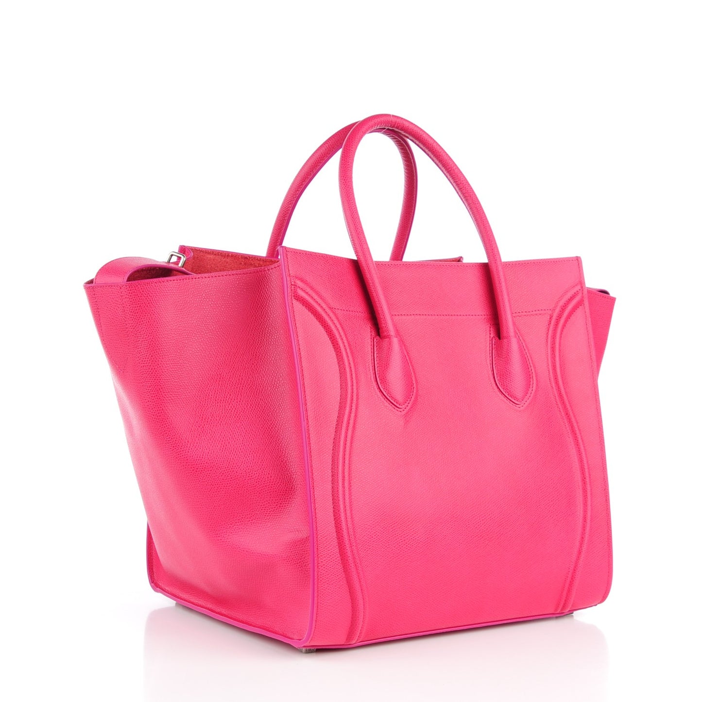 Grained Calfskin Medium Phantom Luggage Fuchsia