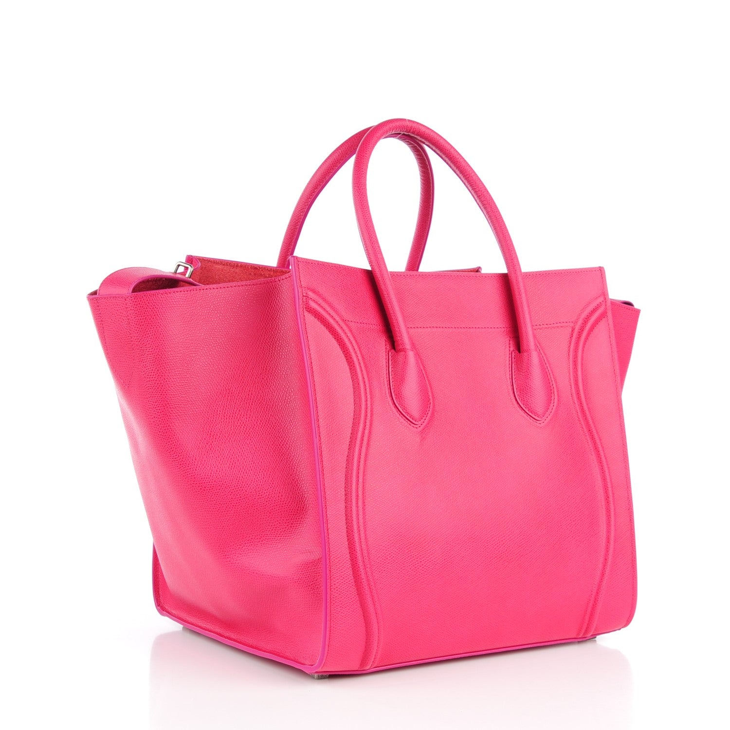 Celine Grained Calfskin Medium Phantom Luggage Fuchsia 5 of 11
