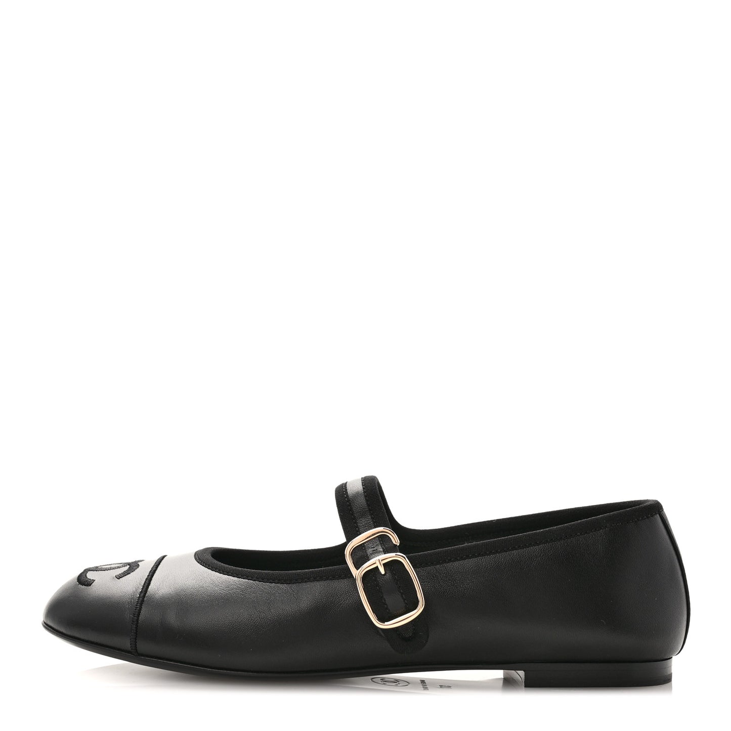 Lambskin Mary Jane Flats 37 Black