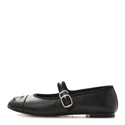 Chanel Lambskin Mary Jane Flats 37 Black 1 of 9