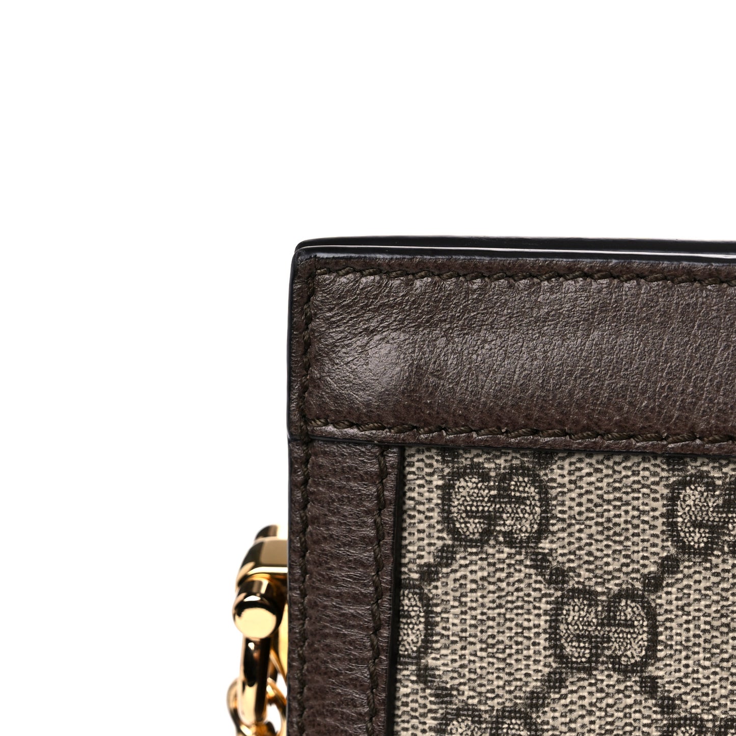 GG Supreme Monogram Web Medium Ophidia Chain Shoulder Bag Brown