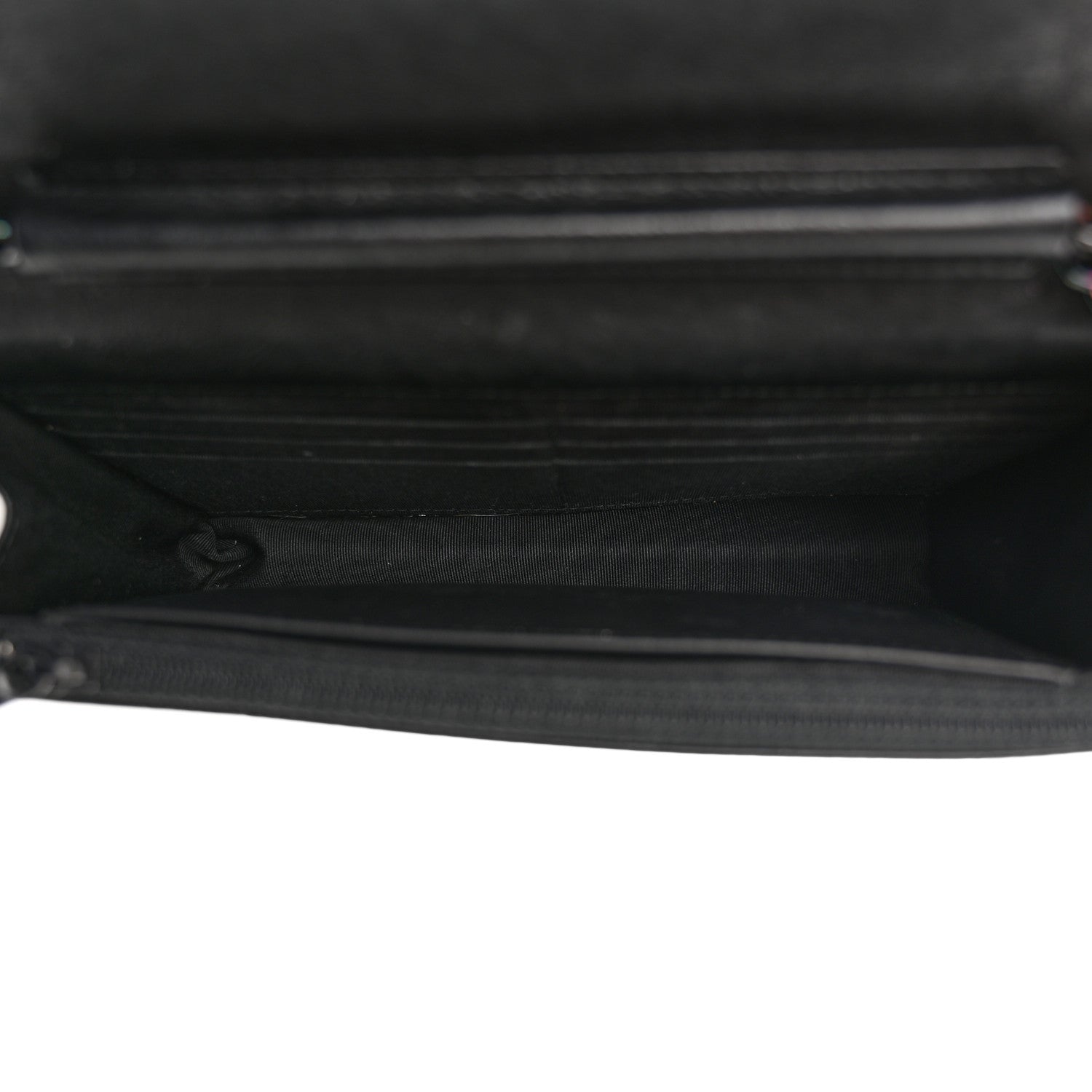 Chanel Crumpled Calfskin Quilted Wallet On Chain WOC So Black 5 of 17