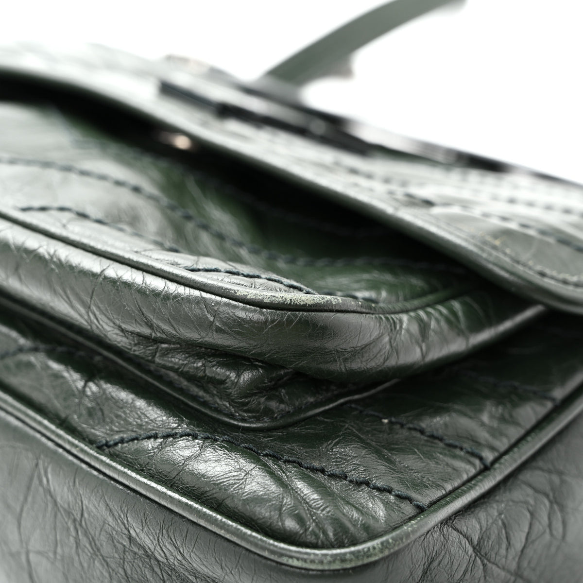 Saint Laurent Crinkled Lambskin Matelasse Monogram Medium Niki Chain Satchel Military Olive 11 of 15