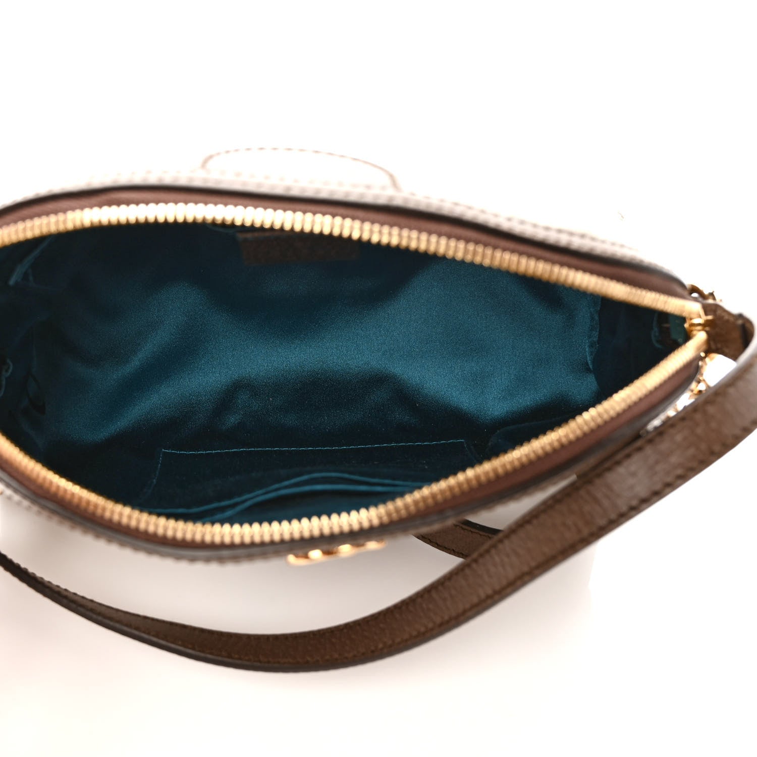 Gucci GG Supreme Monogram Textured Dollar Calfskin Web Small Ophidia Dome Shoulder Bag Beige Ebony New Acero 5 of 9