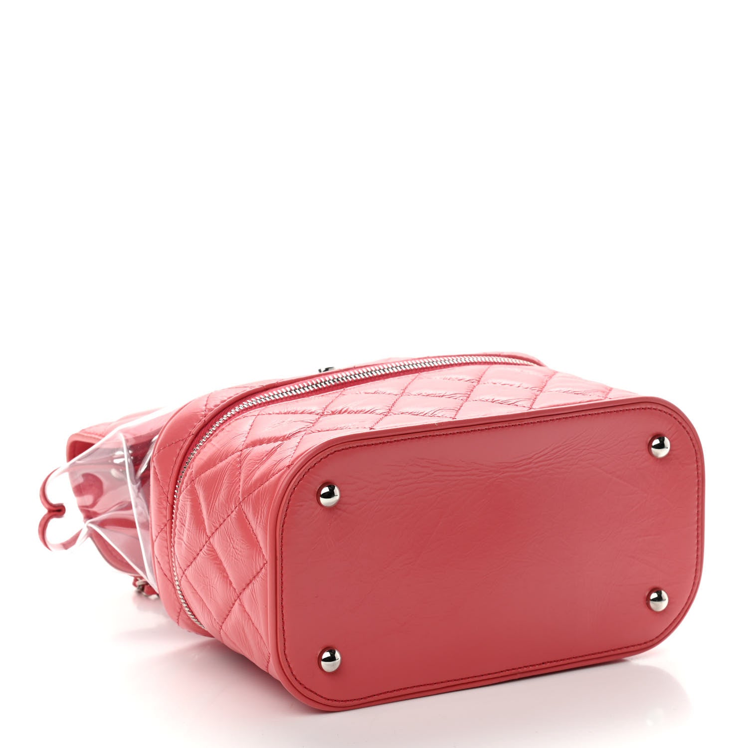 Chanel Crumpled Calfskin PVC Quilted Backpack Pink 4 of 9