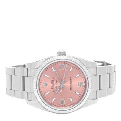Rolex Stainless Steel 18K White Gold 34mm Air-King Oyster Perpetual Watch Pink 114234 2 of 5