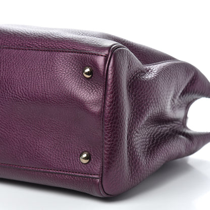 Gucci Pebbled Calfskin Medium Bamboo Shopper Tote Purple 10 of 11