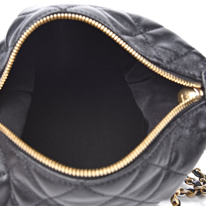 Chanel Lambskin Quilted Small Perfect Meeting Hobo Black 5 of 11