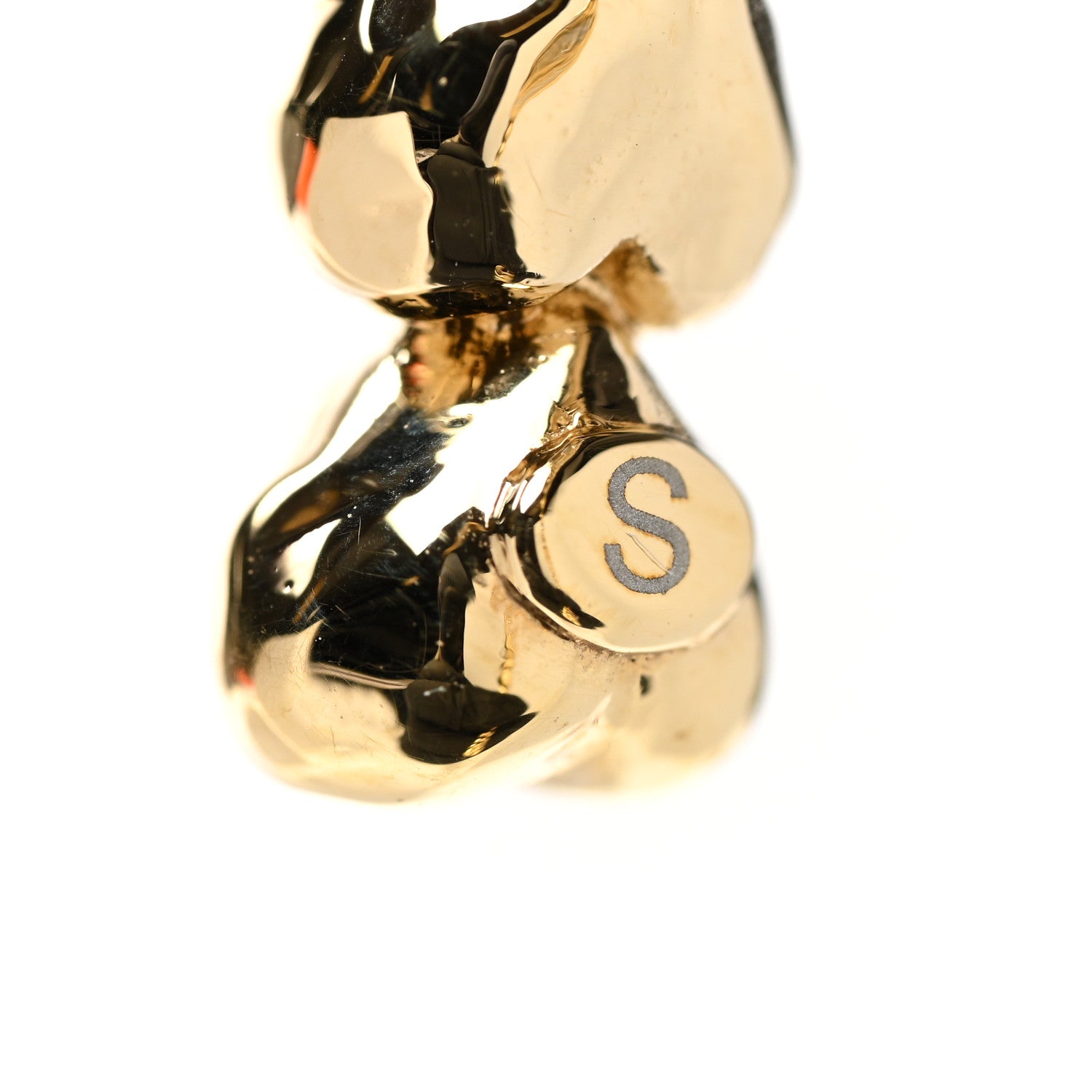 Chanel Crystal CC Heart Link Cuff S Bracelet Gold 5 of 5