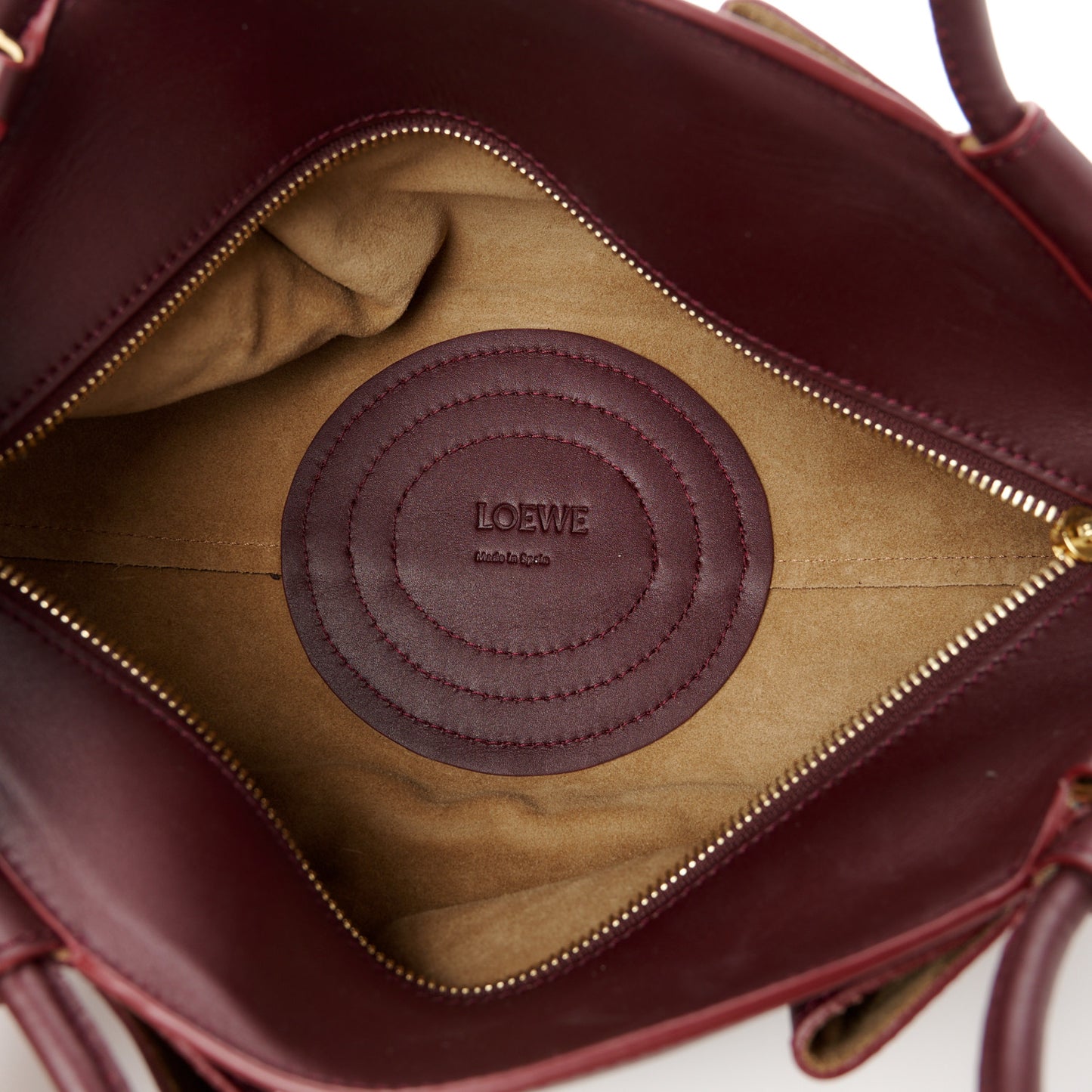 Shiny Nappa Calfskin Small Paseo Bag Burgundy