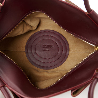 Loewe Shiny Nappa Calfskin Small Paseo Bag Burgundy 5 of 11