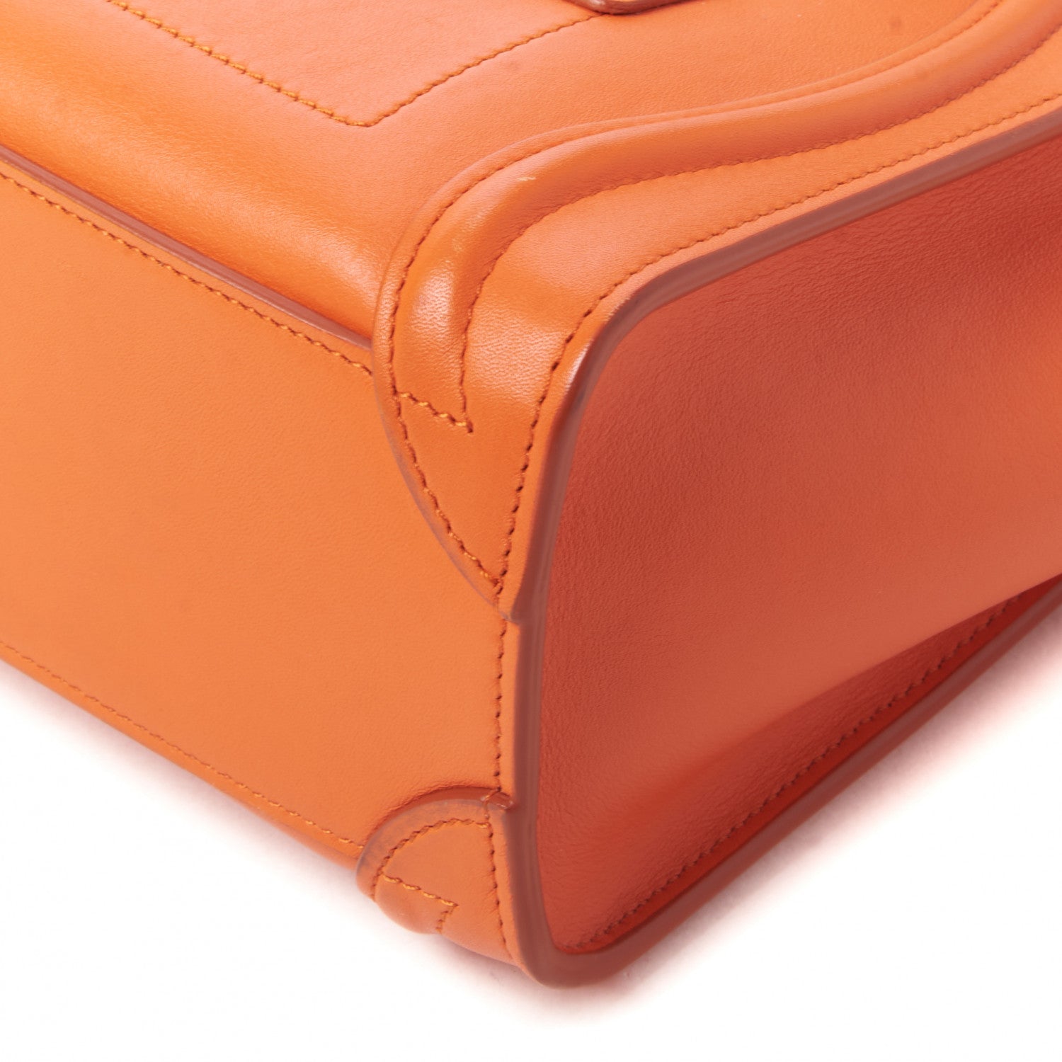 Celine Smooth Calfskin Nano Luggage Fluo Orange 8 of 9