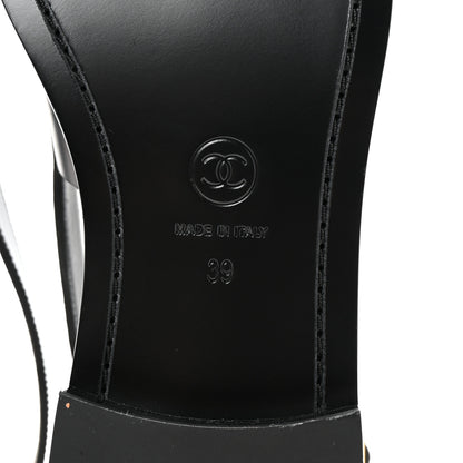 Chanel Calfskin Crystal CC Slingback Flats 39 Black 7 of 10