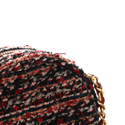 Chanel Tweed Quilted Round Clutch With Chain Red 10 of 10