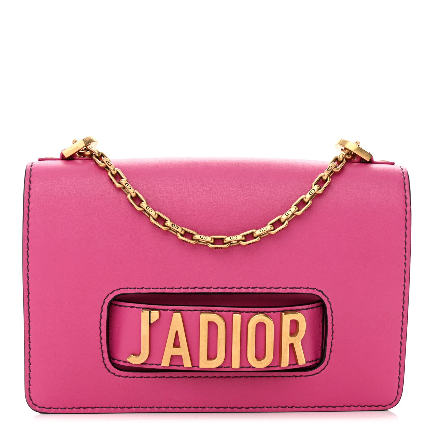 Calfskin J'Adior Chain Flap Bag Fuchsia