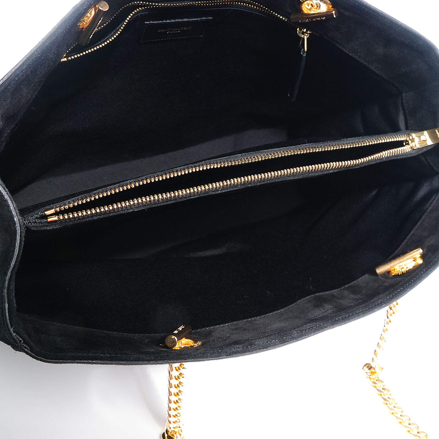 Saint Laurent Suede Cassandre Shopper Black 6 of 8