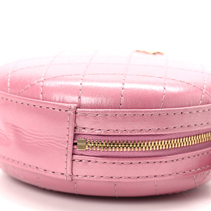 Chanel Iridescent Lambskin Quilted Round Clutch With Chain Pink 10 of 10