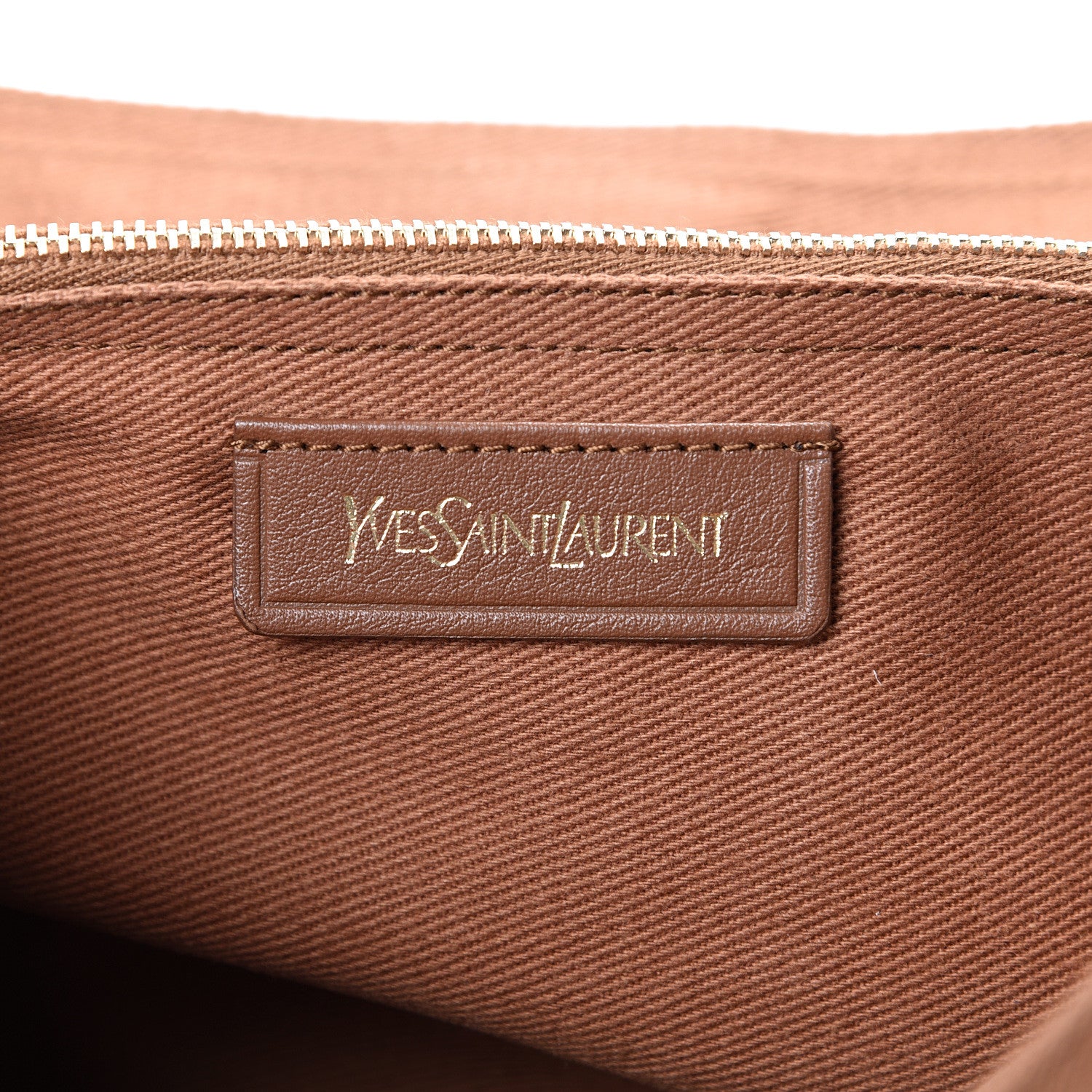 Saint Laurent Calfskin Canvas Medium Muse Two Brown 5 of 12