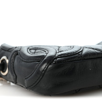 Chanel Aged Calfskin Quilted Cotton Club Pochette Black 9 of 11