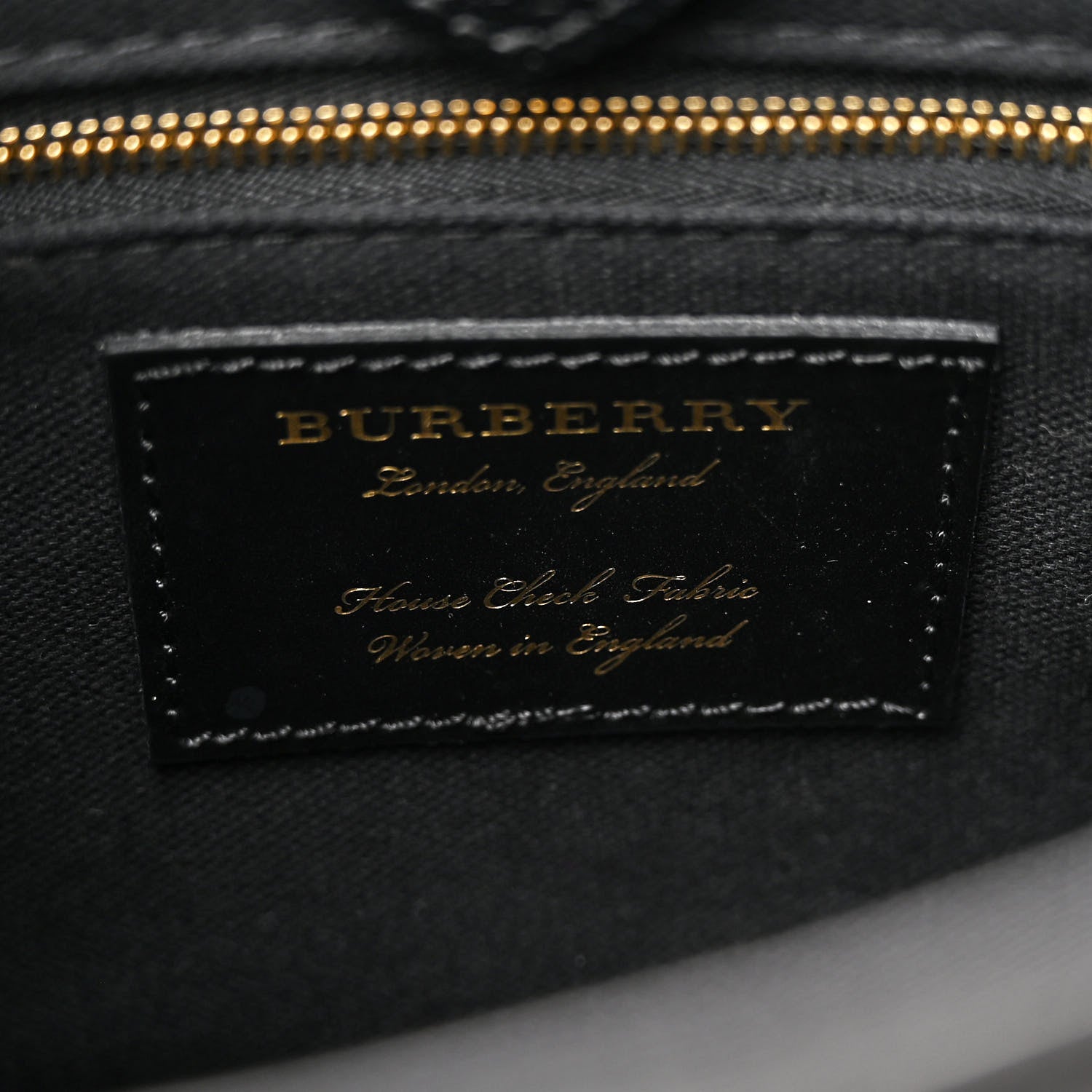 Burberry Grainy Calfskin House Check Small Banner Tote Black 6 of 12