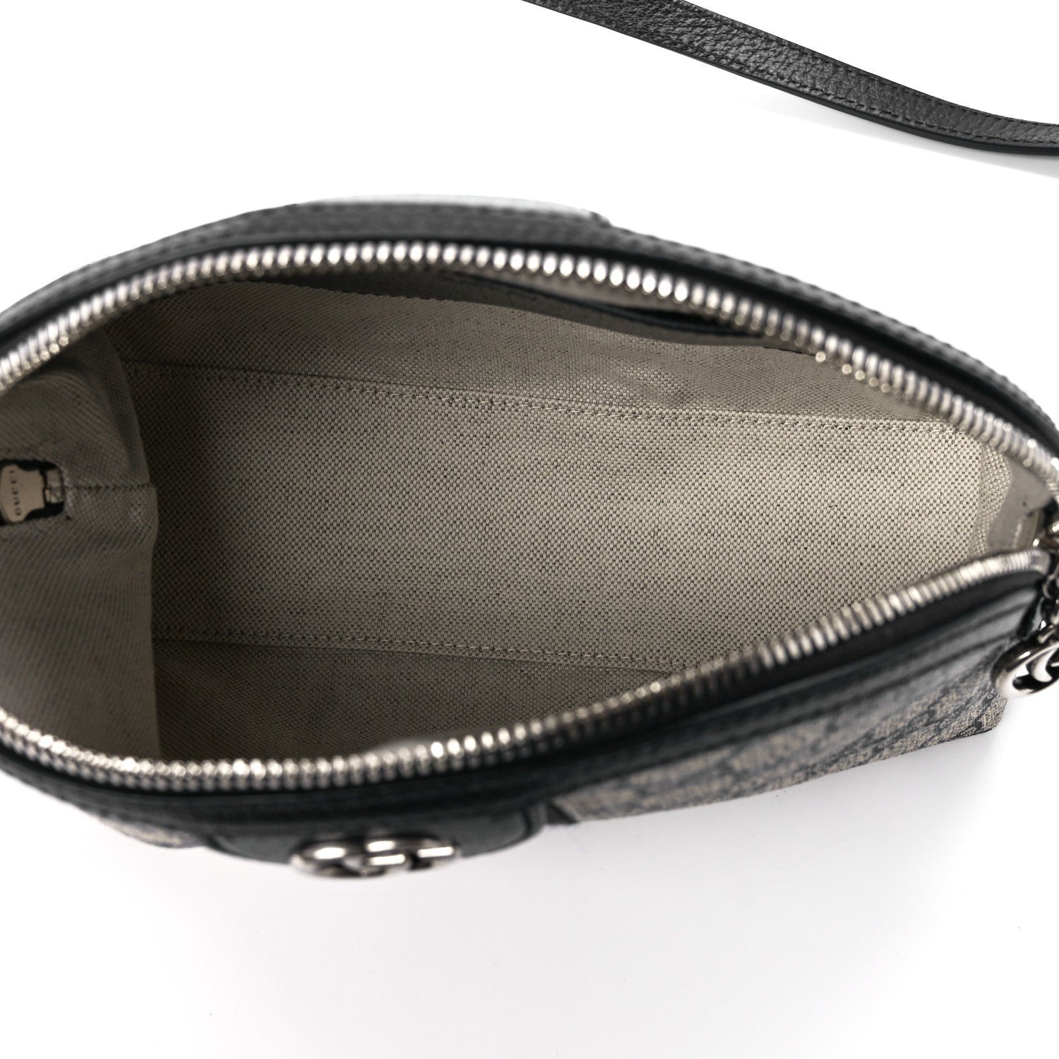 Gucci GG Supreme Monogram Textured Dollar Calfskin Web Small Ophidia Dome Shoulder Bag Beige Blue 5 of 13
