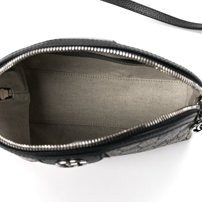 Gucci GG Supreme Monogram Textured Dollar Calfskin Web Small Ophidia Dome Shoulder Bag Beige Blue 5 of 13