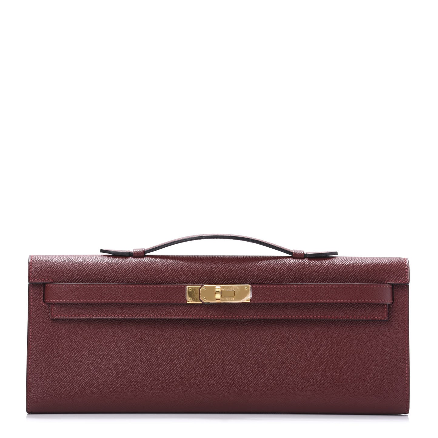 Epsom Kelly Cut Clutch Pochette Rouge H