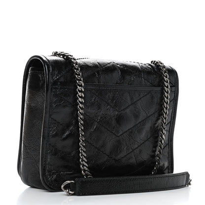 Saint Laurent Crinkled Calfskin Matelasse Monogram Niki Chain Wallet Black 2 of 4