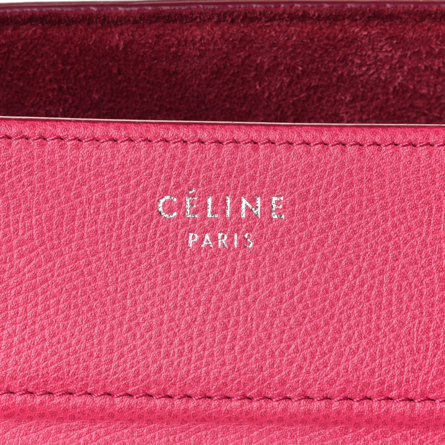 Grained Calfskin Medium Phantom Luggage Fuchsia