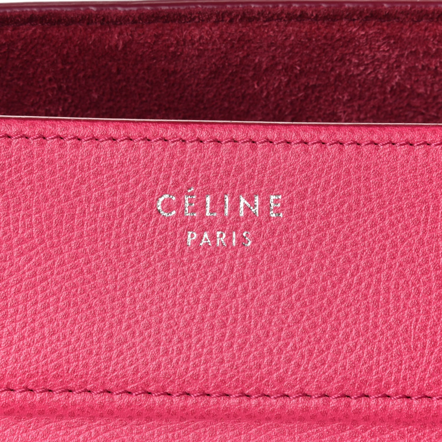 Celine Grained Calfskin Medium Phantom Luggage Fuchsia 7 of 10