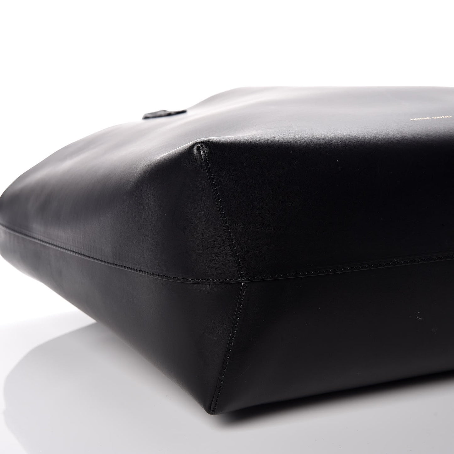Calfskin Small Shopping Tote Black Blu