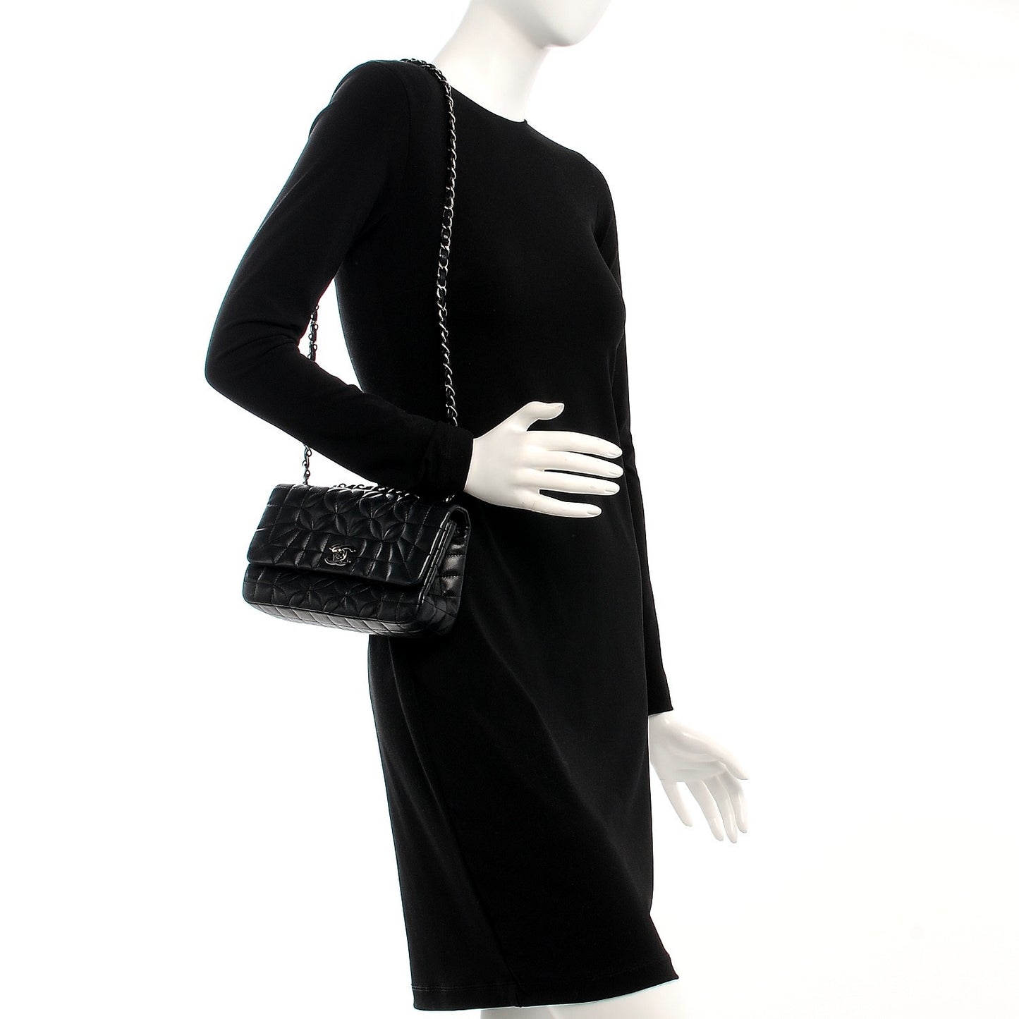 Lambskin Lady Graphic Mini Flap Black