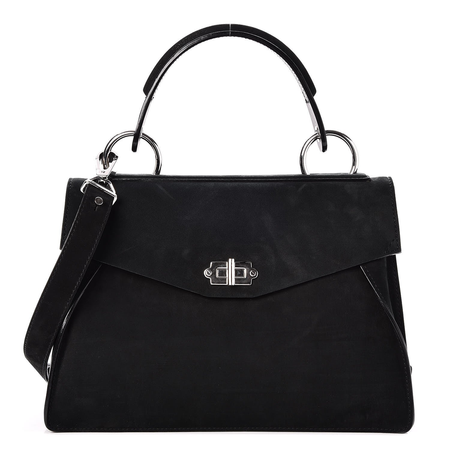 Proenza Schouler Suede Medium Hava Top Handle Bag Black 1 of 7