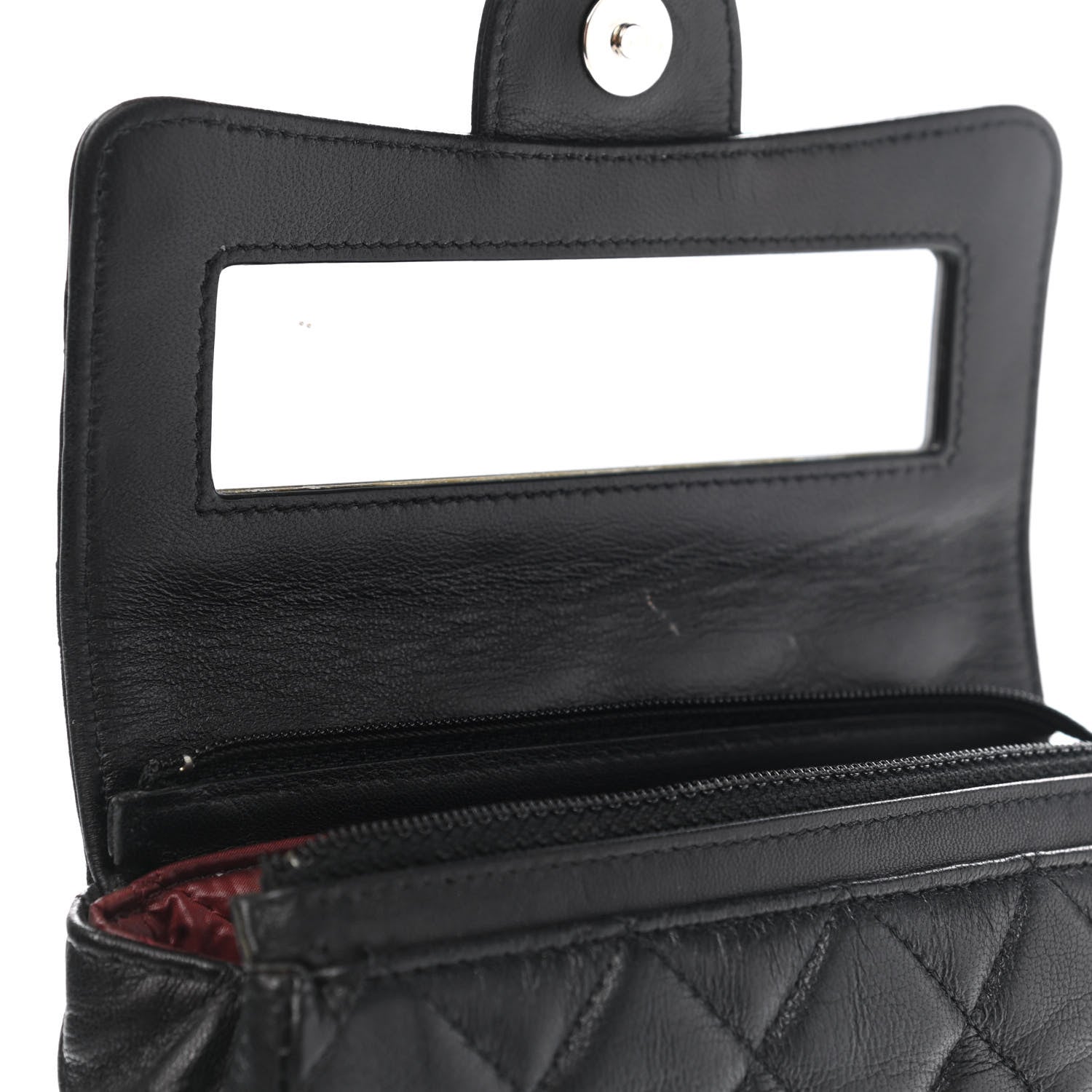 Chanel Lambskin Quilted Flap Cosmetic Case Black 8 of 9