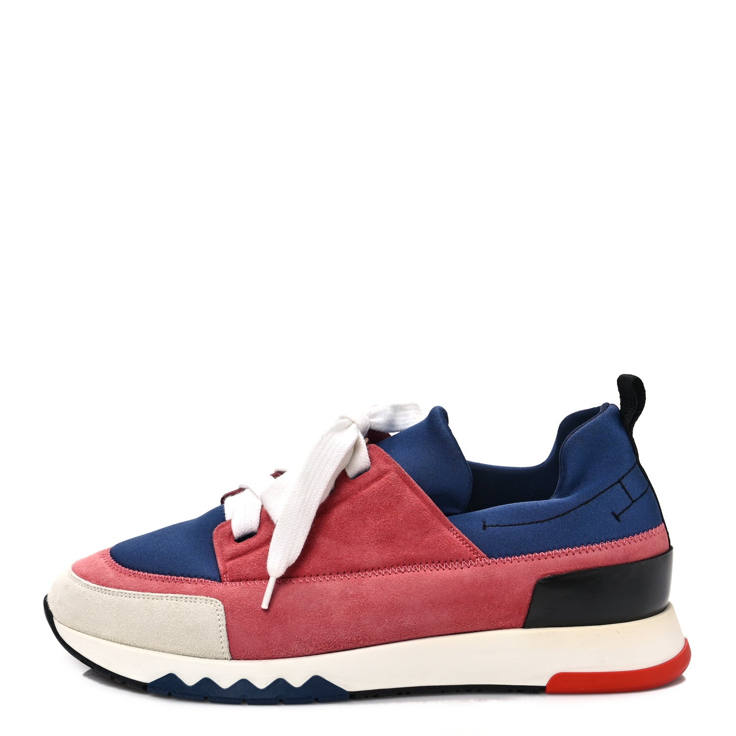 Hermes Technical Canvas Suede Goatskin Womens Stadium Sneakers 38.5 Multicolor 1 of 8