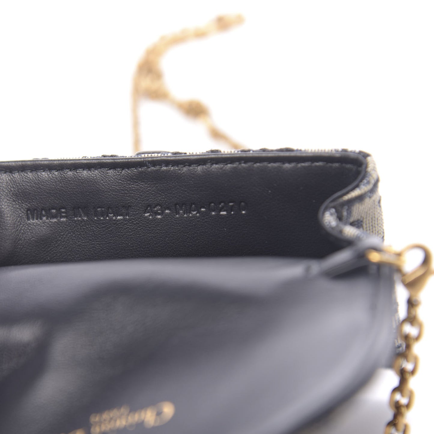 Oblique Nano Saddle Chain Pouch Blue