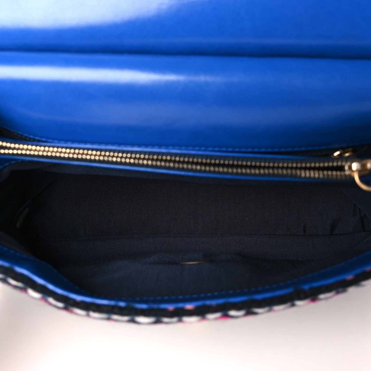 Tweed Woven Knock On Wood Flap Blue