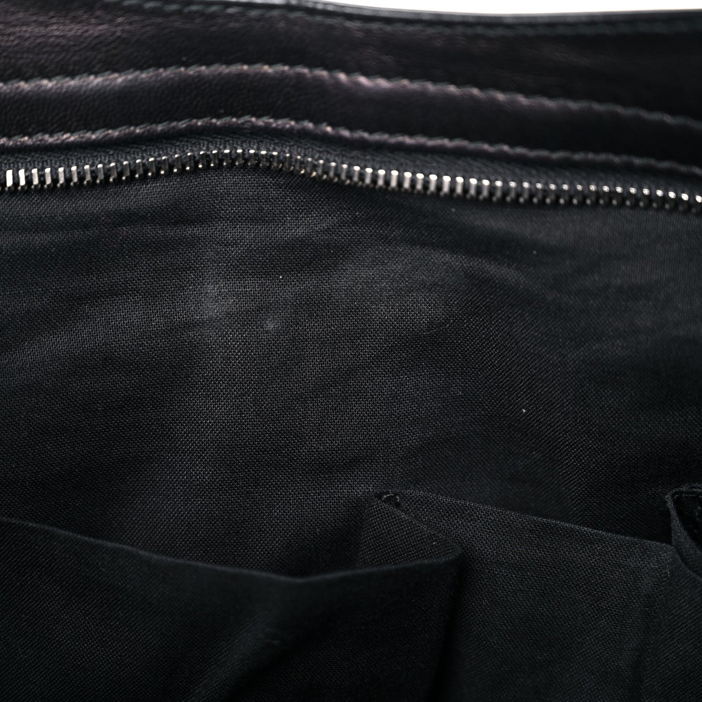 Calfskin Topstitch Classic Silver Hardware City Black