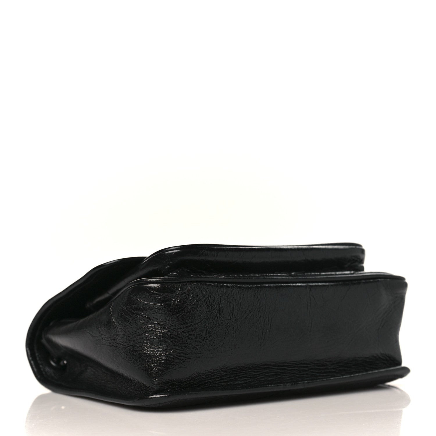 Saint Laurent Crinkled Calfskin Matelasse Monogram Baby Niki Chain Satchel Black 4 of 9