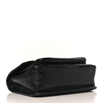 Saint Laurent Crinkled Calfskin Matelasse Monogram Baby Niki Chain Satchel Black 4 of 9