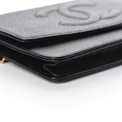 Chanel Caviar Timeless CC Wallet On Chain WOC Black 10 of 13